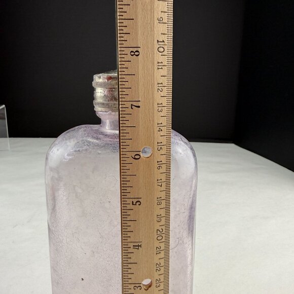 Vintage Purple Tint Glass Medicine Bottle With Screw Top - Picture 14 of 14